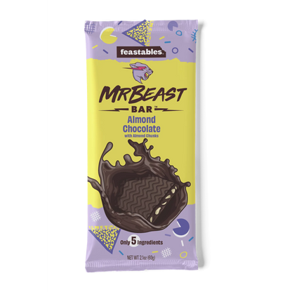 Feastables Mr Beast Almond Chocolate with Almond Chunks, 60g