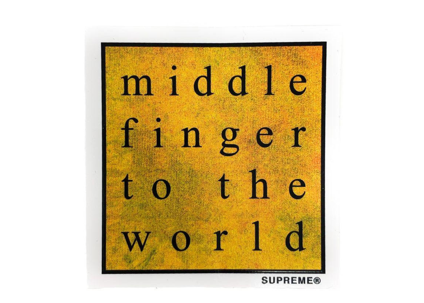 Supreme Middle Finger To The World Sticker SS19