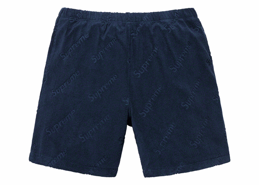 Supreme Terry Jacquard Logo Short Navy