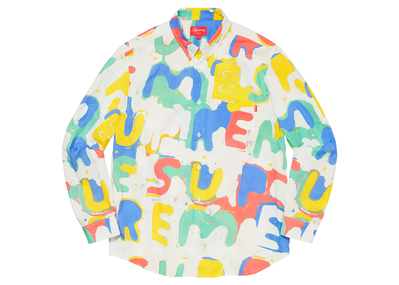 Supreme Painted Logo Shirt Natural