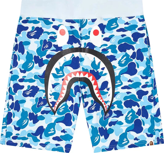 BAPE ABC Camo Shark Sweat Shorts Blue