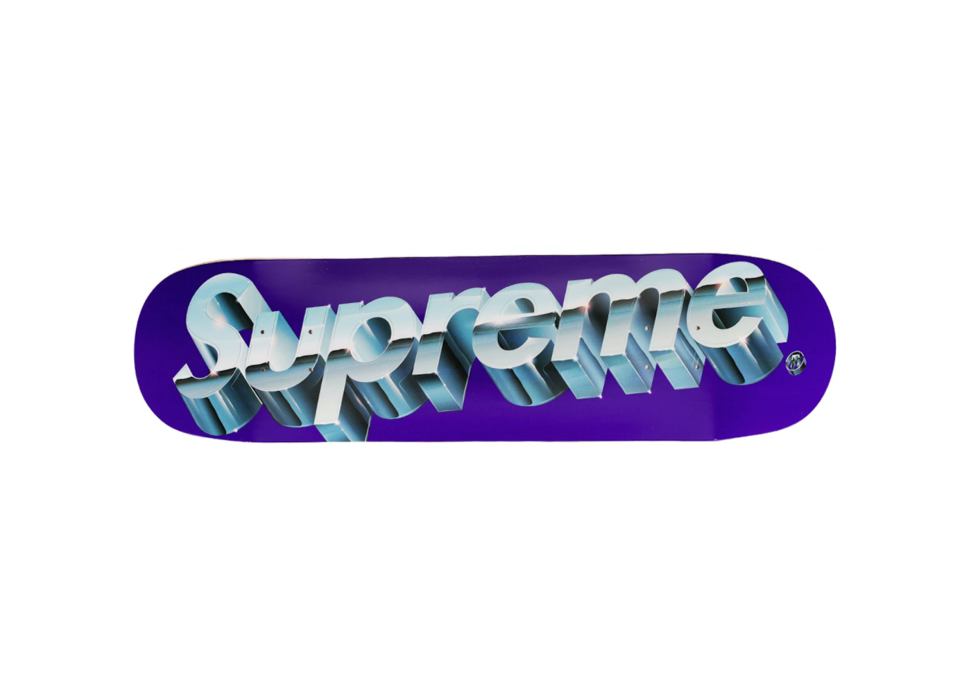 Supreme Chrome Logo Skateboard Deck Purple