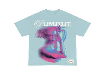 PLAY GROUND Alien Inferno Pastel Blue T-Shirt