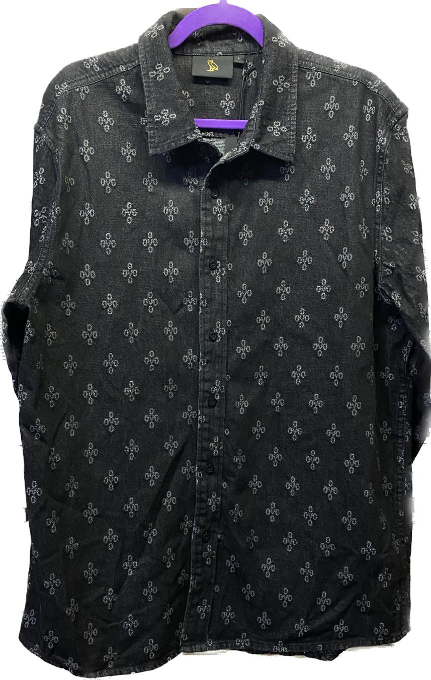 OVO Washed Black Button Up