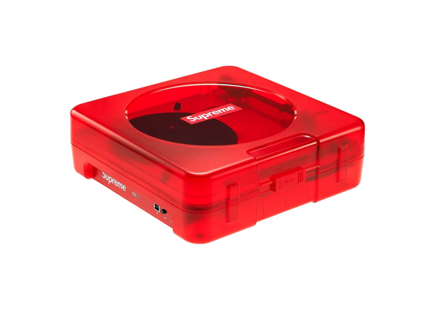 Supreme Numark PT01 Portable Turntable US Plug Red – Mood Toronto Supreme Numark PT01 Portable Turntable US Plug Red – Mood Toronto