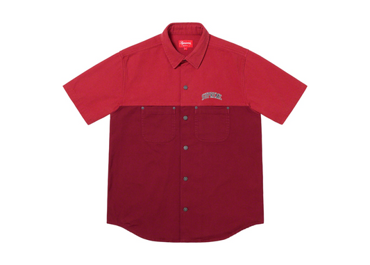 Supreme 2-Tone Denim S/S Shirt Red