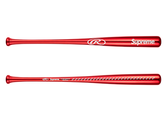 Supreme Rawlings Chrome Maple Wood Baseball Bat Red