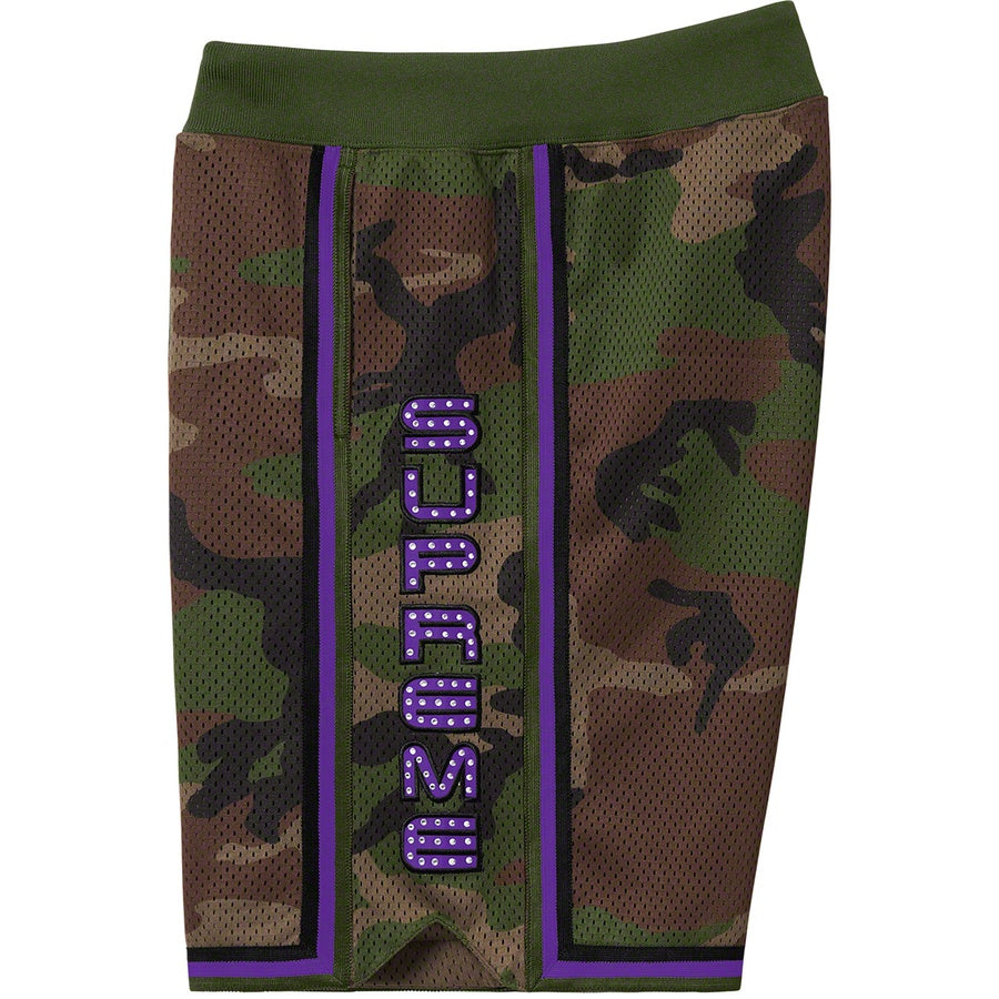 Supreme Rhinestone Basketball Short Woodland Camo