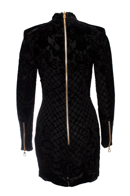 Balmain H&M Black RARE Silk Blend Velvet Dress