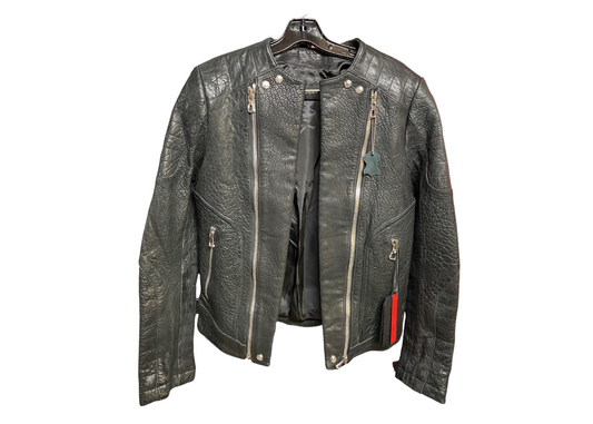 Balmain H&M Biker Leather Jacket Black