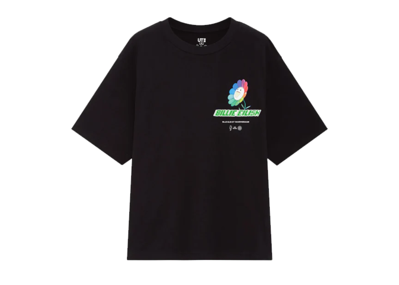 Uniqlo X Billie Eilish X Takashi Murakami Flower Black T-Shirt