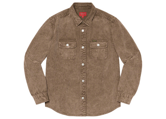 Supreme Washed Corduroy Shirt Brown