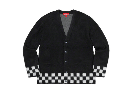 Supreme Brushed Checkerboard Cardigan Black