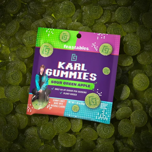 Feastables Karl Gummies Sour Green Apple, 50g