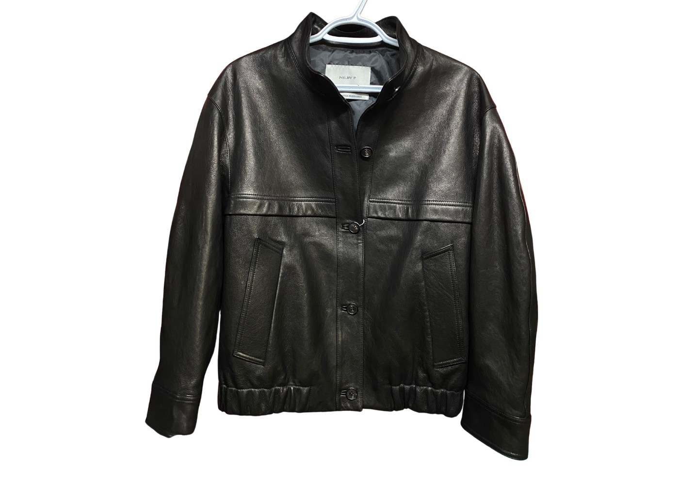 NILBY P 21 FN Leather Blouson Jacket Black #