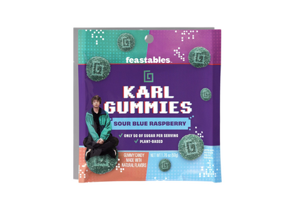Feastables Karl Gummies Sour Blue Raspberry, 50g
