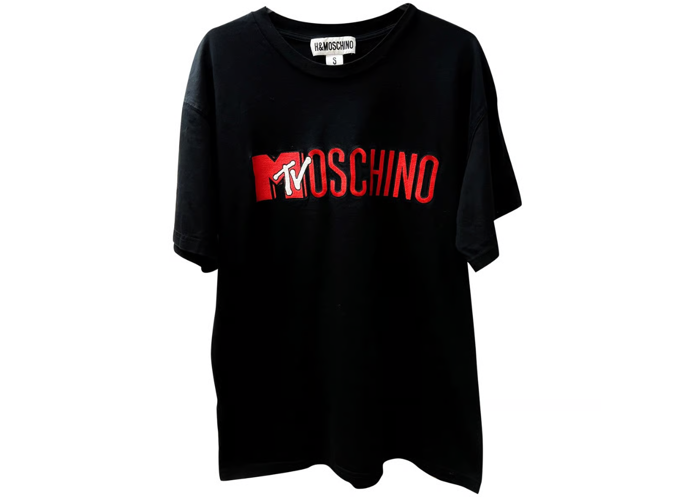 H&M Moschino Embroidered MTV Black Shirt