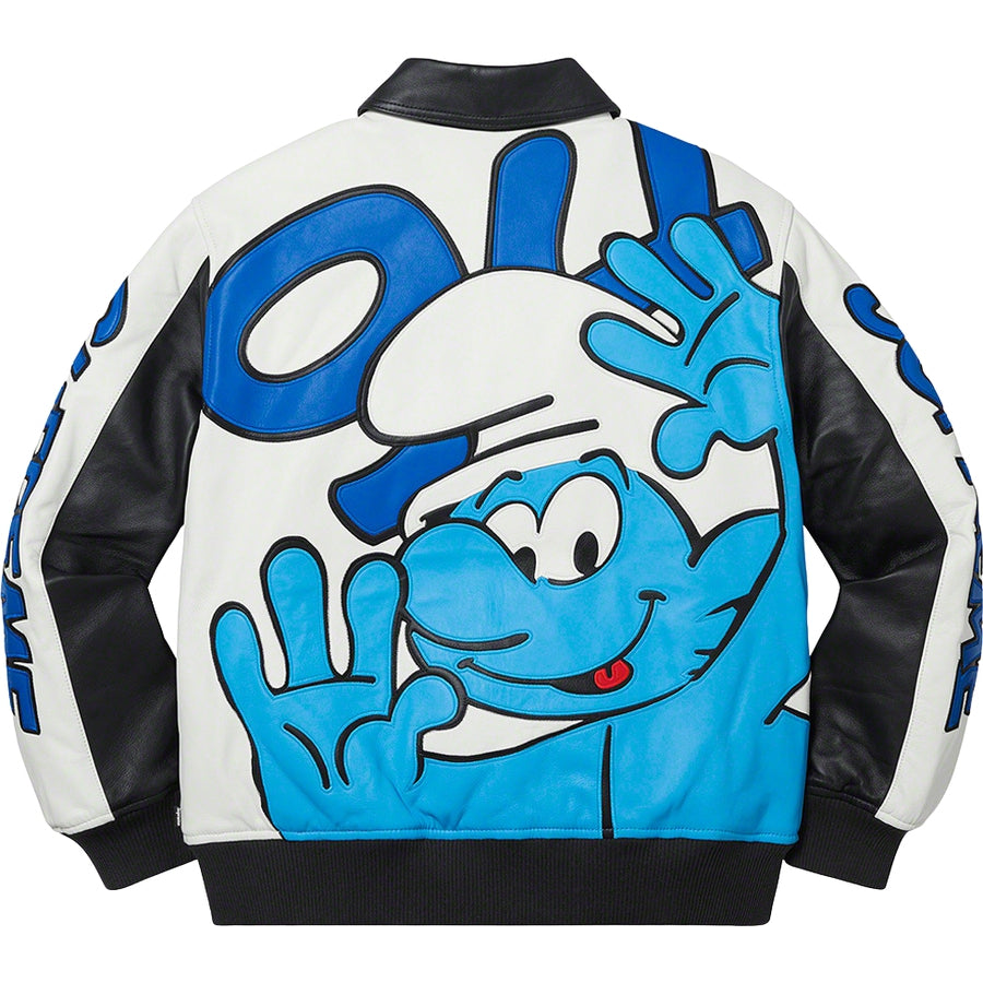 Supreme Smurfs Leather Varsity Jacket Black – Mood Toronto