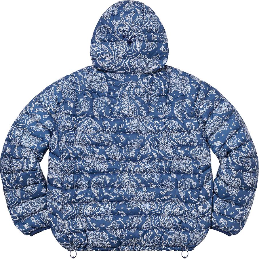 Supreme Micro Down Half Zip Hooded Pullover FW22 Blue Paisley #