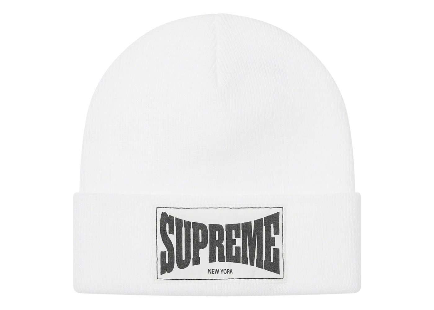 Supreme Woven Label Beanie White