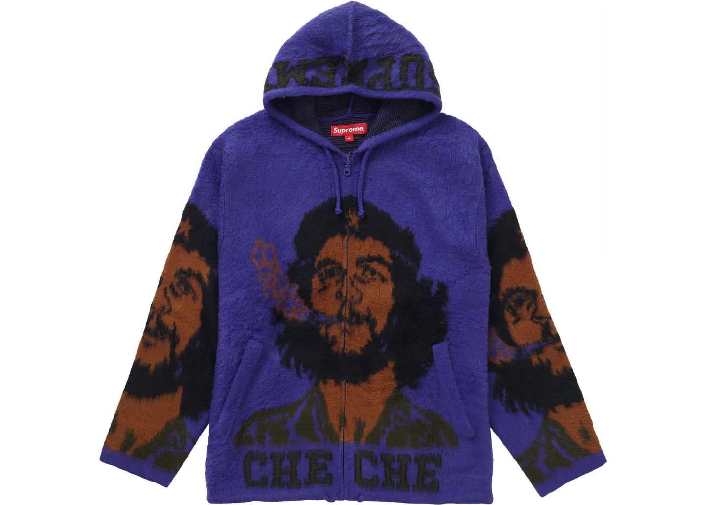 Supreme Che Hooded Zip Up Sweater Purple