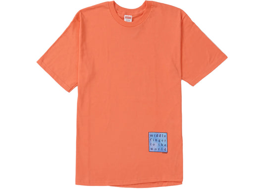 Supreme Middle Finger to the World Tee Neon Orange