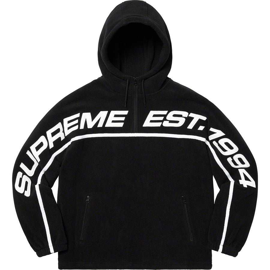 Supreme Polartec Half Zip Hooded Sweatshirt Black #