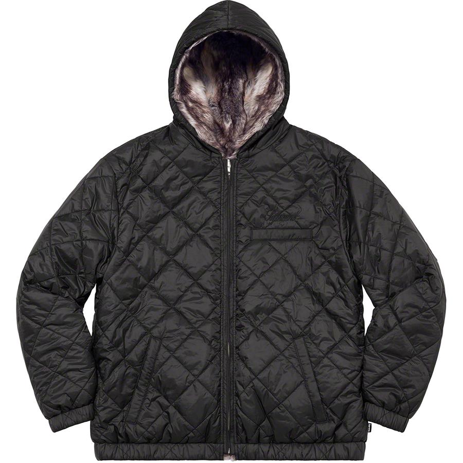 Supreme Faux Fur Reversible Hooded Jacket Black