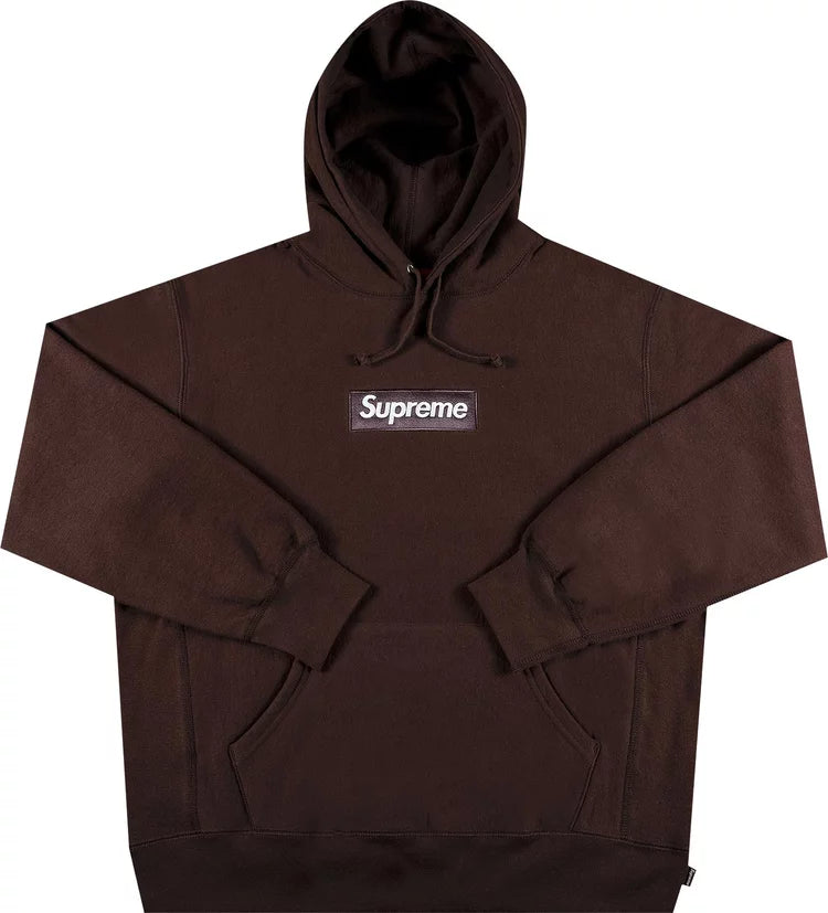 Supreme Box Logo Hooded Sweatshirt FW21 Dark Brown #