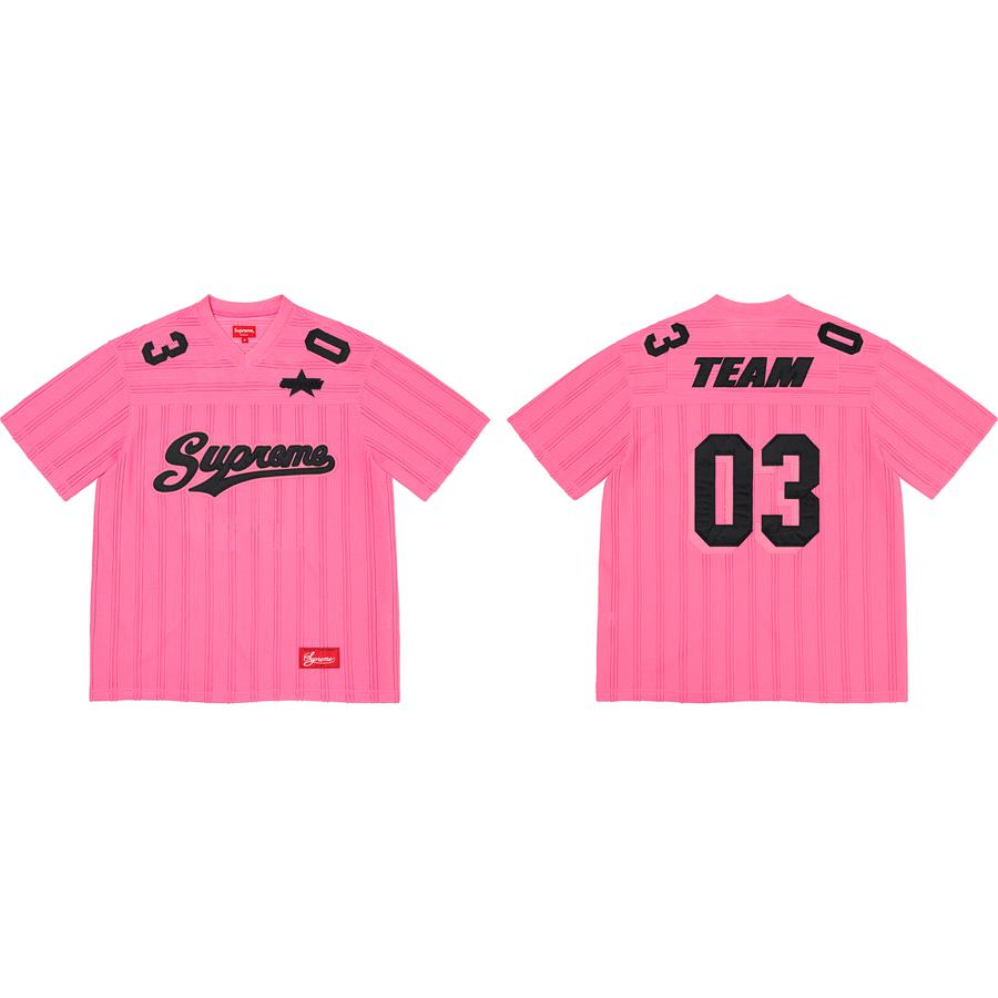 Supreme Mesh Stripe Football Jersey Pink