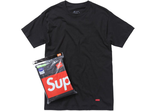 Supreme Hanes Tagless Tees (3 Pack) Black #
