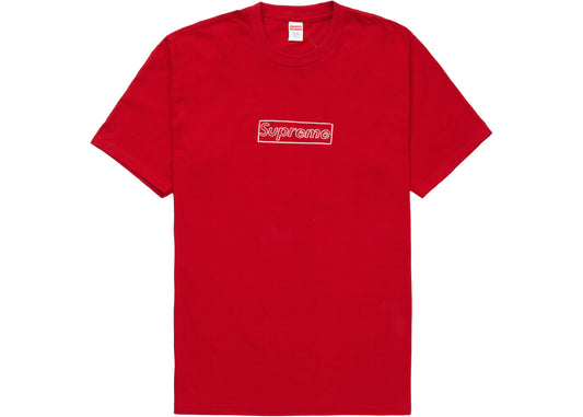 Supreme KAWS Chalk Logo Tee Red