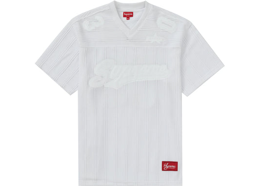 Supreme Mesh Stripe Football Jersey White